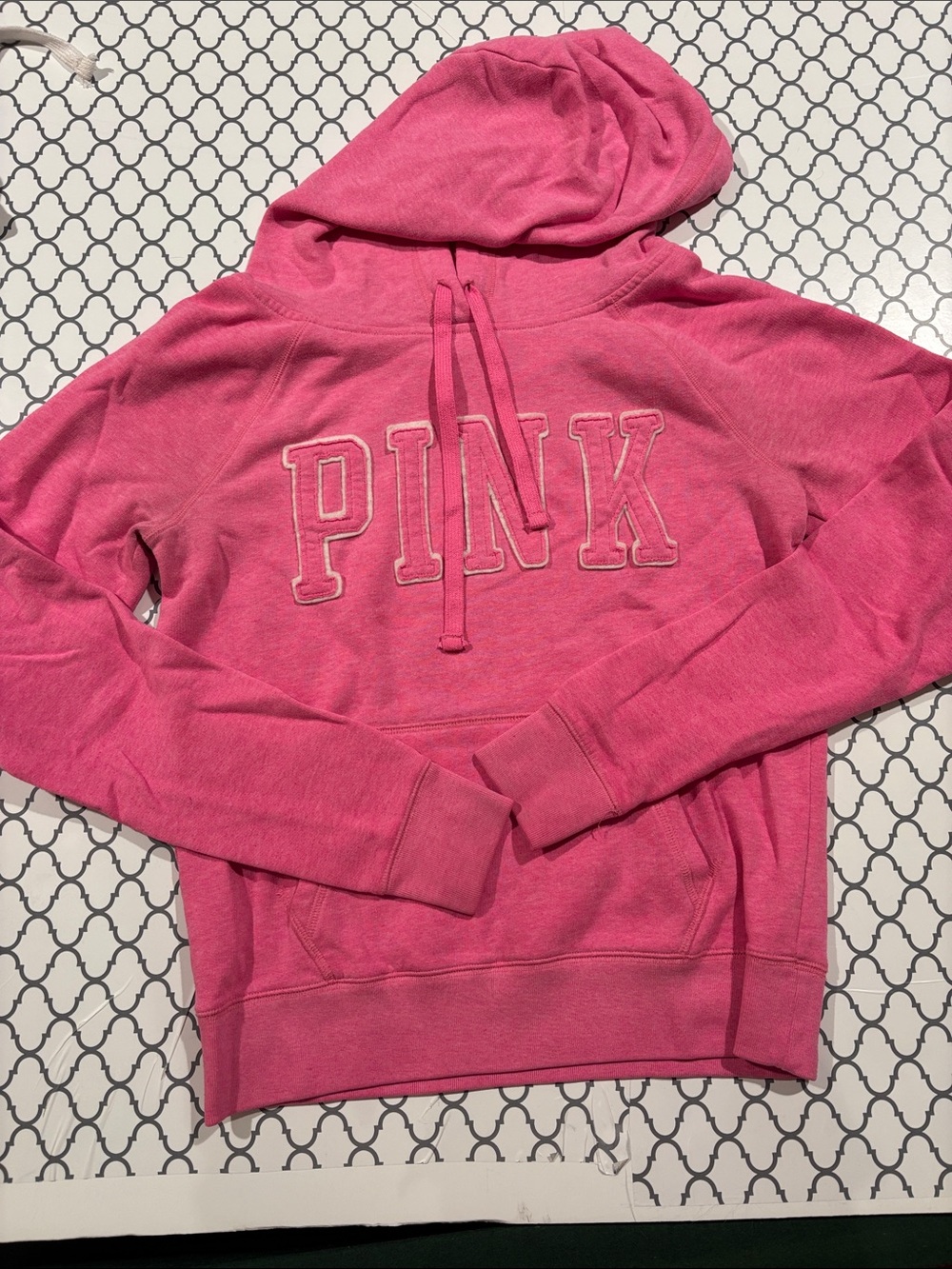 PINK Victoria's Secret Hot Pink Hoodie with Embroidered Logo